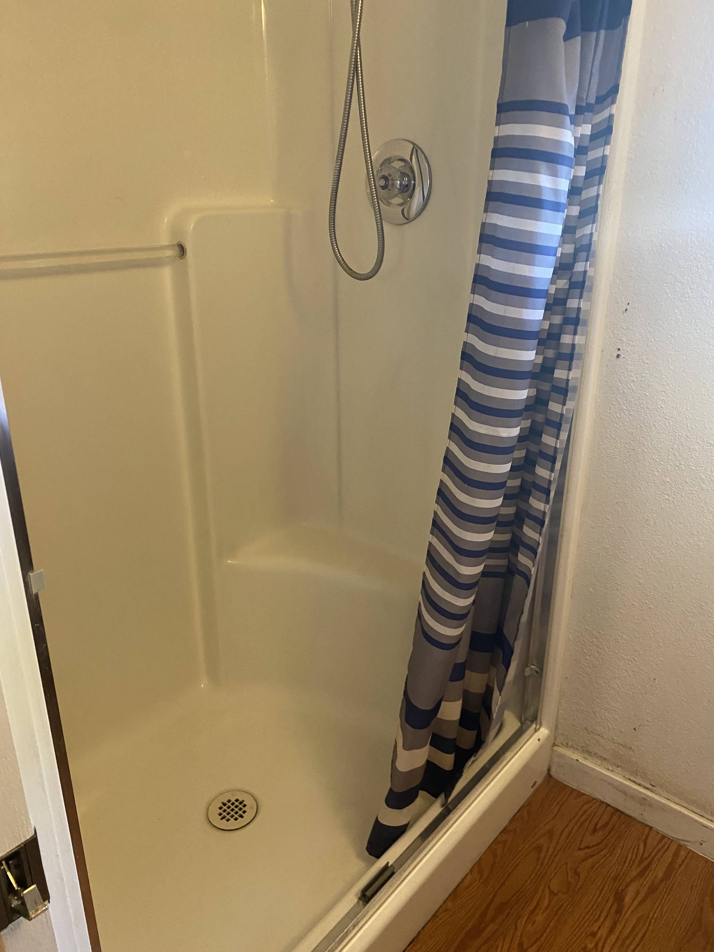 After cleaning view of the same shower area