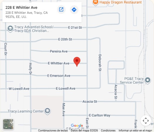 Map showing HClean location in Tracy, California